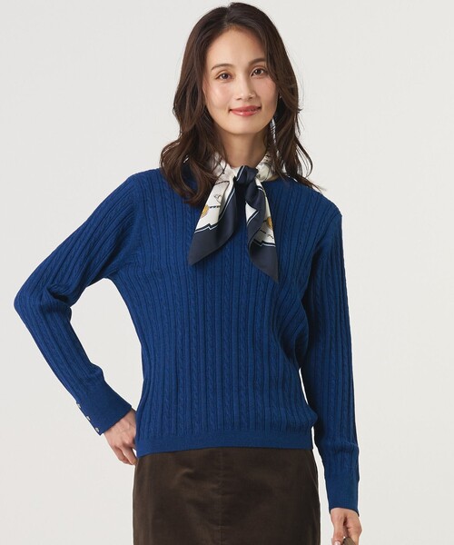 J.PRESS Ladies(J.プレス レディス)の「【人気定番アイテム】KNIT BASIC クルーネック ニット(ニット/セーター・レディース・ライトグレー系/ネイビー系/ブルー系/ベージュ系/イエロー系・SMALL)」の4枚目の写真