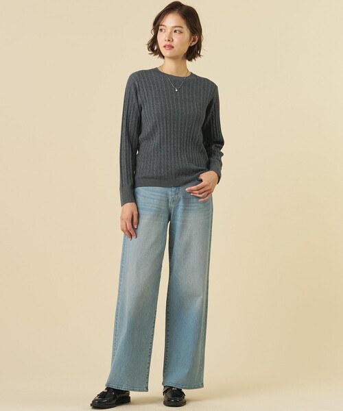 J.PRESS Ladies(J.プレス レディス)の「【人気定番アイテム】KNIT BASIC クルーネック ニット(ニット/セーター・レディース・ライトグレー系/ネイビー系/ブルー系/ベージュ系/イエロー系・SMALL)」の15枚目の写真
