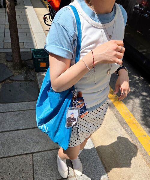 FULOTY（フロティ）の「Check nylon eco bag blue（エコバッグ/サブバッグ・レディース・その他・FREE）」の9枚目の写真