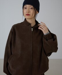 NOMINE（ノミネ）の「生チョコフェイクレザー  スタンドドルマンブルゾン｜オーバーシルエット（ブルゾン）」
