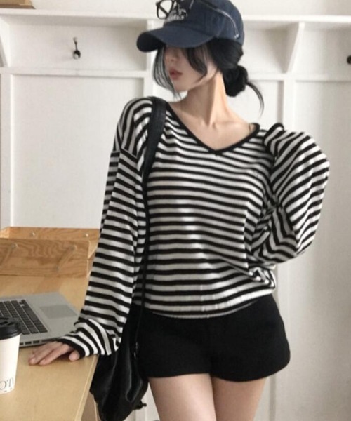 semplice（センプリチェ）の「ニットセーター（ニット/セーター・レディース・ブラック/グレー・F）」の7枚目の写真