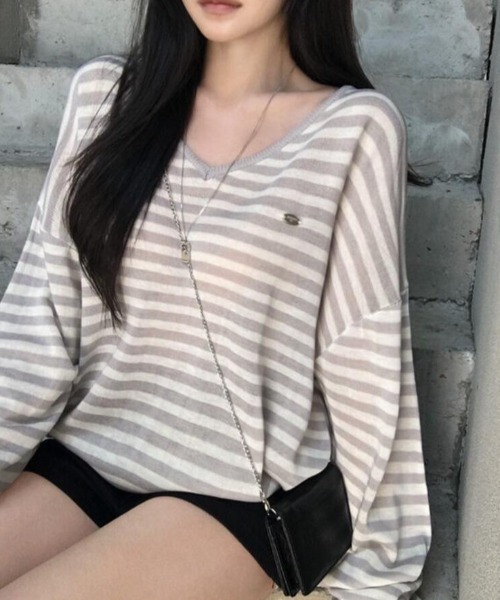 semplice（センプリチェ）の「ニットセーター（ニット/セーター・レディース・ブラック/グレー・F）」の18枚目の写真