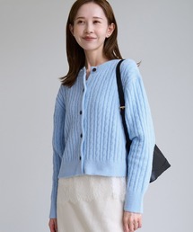 スフレニット ケーブルショートカーディガン