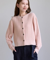 スフレニット ケーブルショートカーディガン