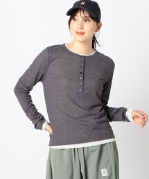 レイヤードヘンリーネックカットソー