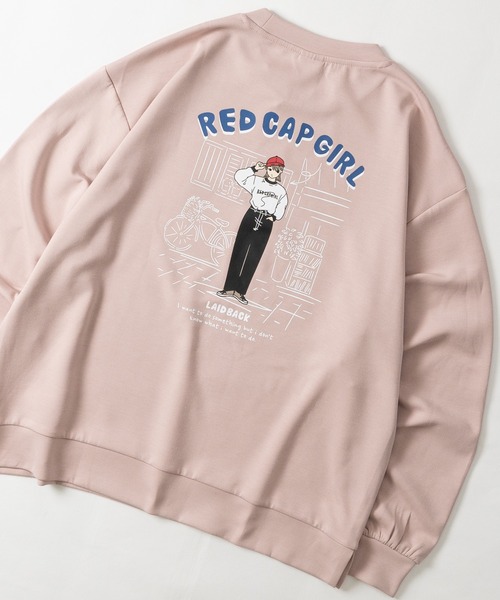Red Cap Girl(レッドキャプガール)の「【a-r】〔RedCapGirl/レッドキャップガール〕ダンボールニット バックプリント クルーネックスウェット ストレッチ/シルクタッチ(スウェット・メンズ・ピンク/アッシュグレー/ブラック/ホワイト/ブルー・MEDIUM/LARGE)」の5枚目の写真
