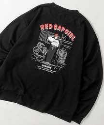 【a-r】〔RedCapGirl/レッドキャップガール〕ダンボールニット バックプリント クルーネックスウェット ストレッチ/シルクタッチ