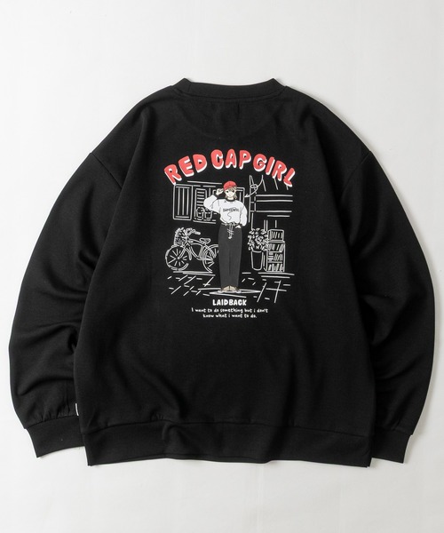 Red Cap Girl(レッドキャプガール)の「【a-r】〔RedCapGirl/レッドキャップガール〕ダンボールニット バックプリント クルーネックスウェット ストレッチ/シルクタッチ(スウェット・メンズ・ピンク/アッシュグレー/ブラック/ホワイト/ブルー・MEDIUM/LARGE)」の16枚目の写真