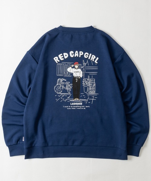 Red Cap Girl(レッドキャプガール)の「【a-r】〔RedCapGirl/レッドキャップガール〕ダンボールニット バックプリント クルーネックスウェット ストレッチ/シルクタッチ(スウェット・メンズ・ピンク/アッシュグレー/ブラック/ホワイト/ブルー・MEDIUM/LARGE)」の20枚目の写真