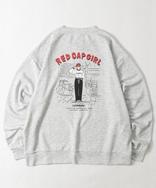 Red Cap Girl(レッドキャプガール)の「【a-r】〔RedCapGirl/レッドキャップガール〕ダンボールニット バックプリント クルーネックスウェット ストレッチ/シルクタッチ(スウェット・メンズ・ピンク/アッシュグレー/ブラック/ホワイト/ブルー・MEDIUM/LARGE)」の17枚目の写真
