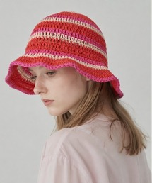 ChahChah】マルチボーダーニットハット定価 ¥25,300【試着のみ