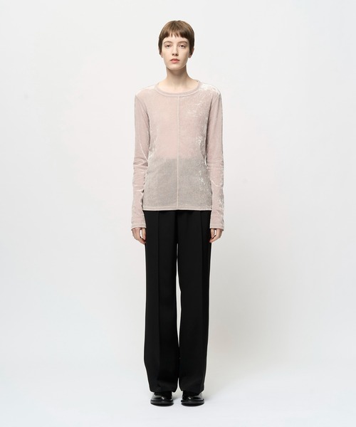 Juha(ユハ)の「SHEER VELOUR SKIN TOP(Tシャツ/カットソー・メンズ・ベージュ/ブラック・3/4)」の3枚目の写真
