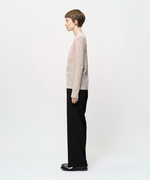 Juha(ユハ)の「SHEER VELOUR SKIN TOP(Tシャツ/カットソー・メンズ・ベージュ/ブラック・3/4)」の4枚目の写真