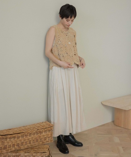 studio CLIP（スタディオクリップ）の「《natural by clip》モールレース刺繍ベスト（ニット/セーター・レディース・ネイビー/ベージュ・FREE）」の14枚目の写真