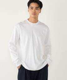 〈抗菌防臭・UVカット〉シルケット コットン クルーネック ロンT 2◇