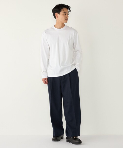 SHIPS Colors(シップス カラーズ)の「〈抗菌防臭・UVカット〉シルケット コットン クルーネック ロンT 2◇(Tシャツ/カットソー・メンズ・ブラック/ライトホワイト/ネイビー/グレー・SMALL/MEDIUM/LARGE/X-LARGE)」の20枚目の写真