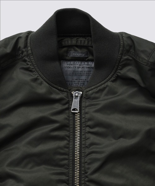 FIDELITY(フィデリティ)の「VINTAGE WASH MA-1 / MA-1 フライトジャケット(ミリタリージャケット・メンズ・ダークネイビー/オリーブ・MEDIUM/LARGE)」の4枚目の写真