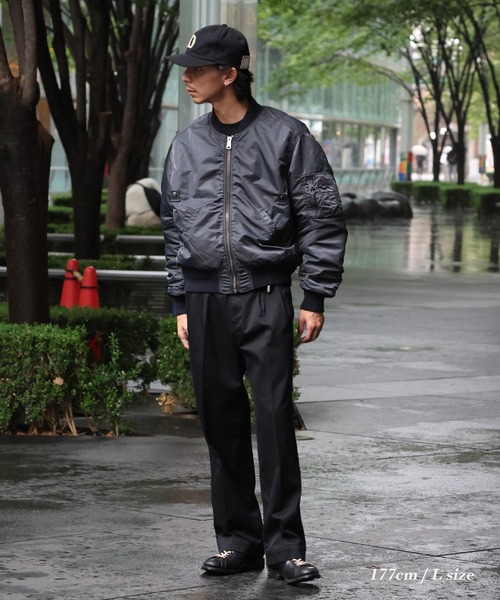 FIDELITY(フィデリティ)の「VINTAGE WASH MA-1 / MA-1 フライトジャケット(ミリタリージャケット・メンズ・ダークネイビー/オリーブ・MEDIUM/LARGE)」の15枚目の写真
