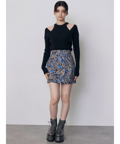 MURUA（ムルーア）の「ゴブランミニスカート　秋服　冬服（スカート・レディース・ブラウン/ブルー・2/1）」の18枚目の写真