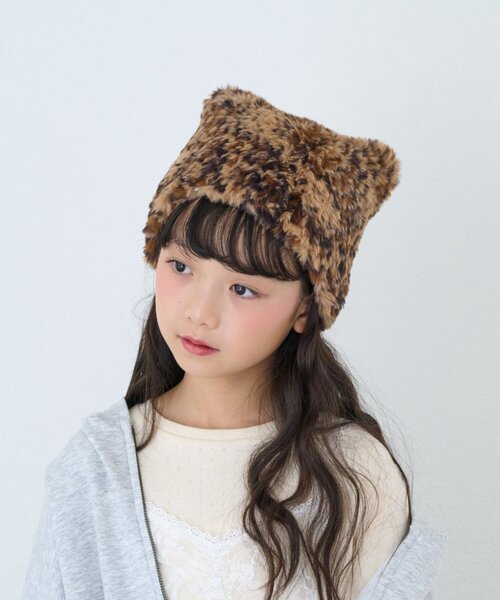 CIAOPANIC TYPY(チャオパニックティピー)の「【KIDS/ZO限カラーあり】ねこみみファー帽(キャップ・キッズ・サックスブルー/オフホワイト/グレー/ブラウン/ベージュ/ブラック・ONE SIZE)」の4枚目の写真