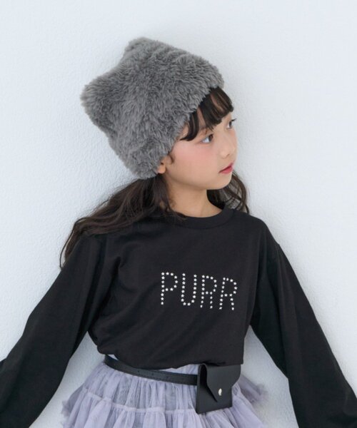 CIAOPANIC TYPY(チャオパニックティピー)の「【KIDS/ZO限カラーあり】ねこみみファー帽(キャップ・キッズ・サックスブルー/オフホワイト/グレー/ブラウン/ベージュ/ブラック・ONE SIZE)」の7枚目の写真