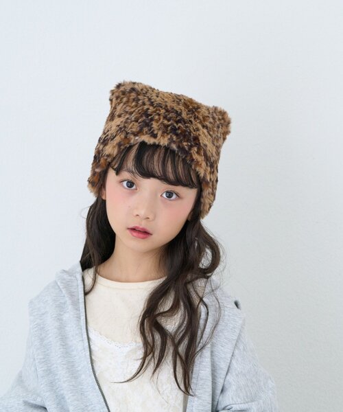 CIAOPANIC TYPY(チャオパニックティピー)の「【KIDS/ZO限カラーあり】ねこみみファー帽(キャップ・キッズ・サックスブルー/オフホワイト/グレー/ブラウン/ベージュ/ブラック・ONE SIZE)」の12枚目の写真