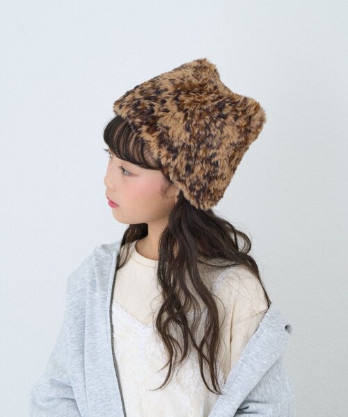 CIAOPANIC TYPY(チャオパニックティピー)の「【KIDS/ZO限カラーあり】ねこみみファー帽(キャップ・キッズ・サックスブルー/オフホワイト/グレー/ブラウン/ベージュ/ブラック・ONE SIZE)」の14枚目の写真