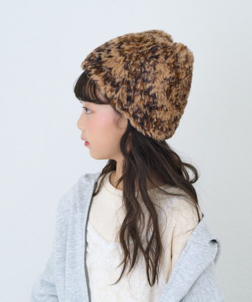 CIAOPANIC TYPY(チャオパニックティピー)の「【KIDS/ZO限カラーあり】ねこみみファー帽(キャップ・キッズ・サックスブルー/オフホワイト/グレー/ブラウン/ベージュ/ブラック・ONE SIZE)」の15枚目の写真