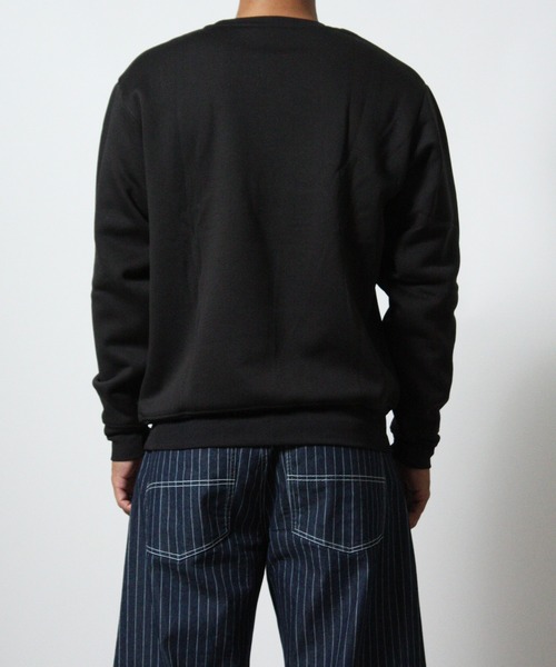 NYLAUS(ナイラス)の「【Nylaus】裏起毛 アメカジ ロゴプリント トレーナー スウェット 長袖(スウェット・メンズ・チャコール/杢グレー/ネイビー/オートミール/グレイッシュベージュ/ブラック・LL/L/M)」の10枚目の写真