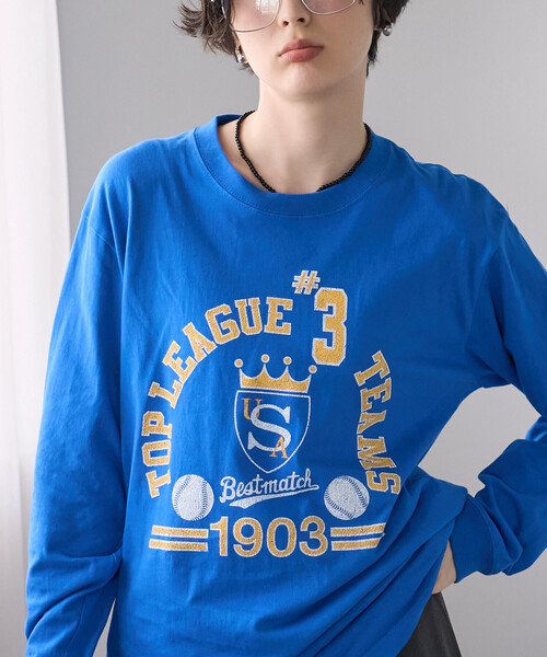 FREAK'S STORE(フリークスストア)の「GOOD ROCK SPEED/グッドロックスピード ロゴプリントロンT(Tシャツ/カットソー・レディース・ベージュ/ライトグレー/グリーン/オフホワイト/ブルー・フリ-)」の5枚目の写真
