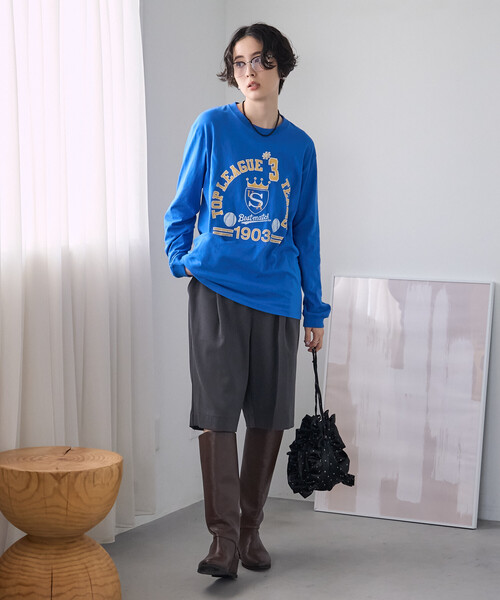 FREAK'S STORE(フリークスストア)の「GOOD ROCK SPEED/グッドロックスピード ロゴプリントロンT(Tシャツ/カットソー・レディース・ベージュ/ライトグレー/グリーン/オフホワイト/ブルー・フリ-)」の7枚目の写真