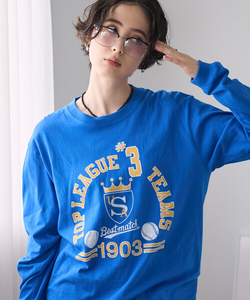 FREAK'S STORE(フリークスストア)の「GOOD ROCK SPEED/グッドロックスピード ロゴプリントロンT(Tシャツ/カットソー・レディース・ベージュ/ライトグレー/グリーン/オフホワイト/ブルー・フリ-)」の21枚目の写真