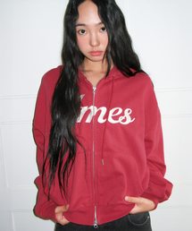 STANDARD LOGO HOODIE ZIP-UP RED