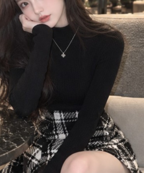 NoBelle（ノベル）の「ツイードチェックミニスカート（スカート・レディース・ブラック/ホワイト・FREE）」の7枚目の写真