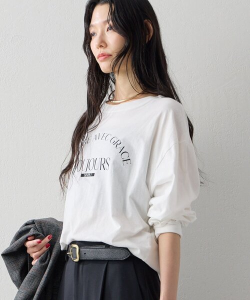 GALLARDAGALANTE(ガリャルダガランテ)の「【GOOD ROCK SPEED】ロングスリーブTee(Tシャツ/カットソー・レディース・ホワイト/ブラック・FREE)」の4枚目の写真