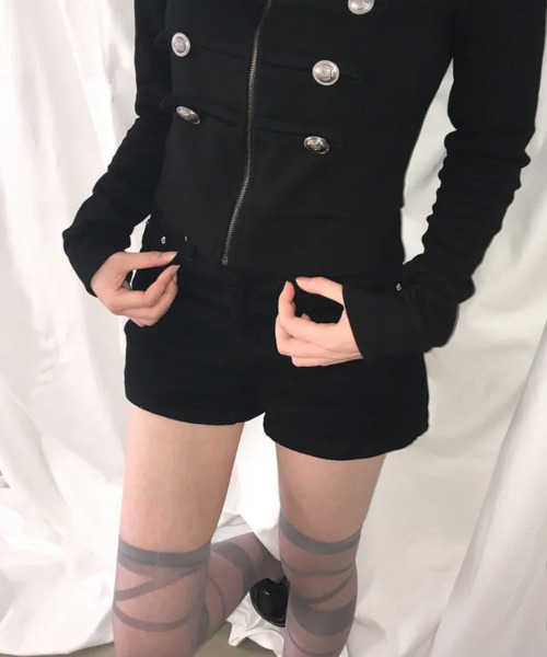 VIVID LADY(ビビッドレディー)の「アンティークボタン ナポレオンショートジャケット(ブルゾン・レディース・ブラック/グレー・FREE)」の16枚目の写真
