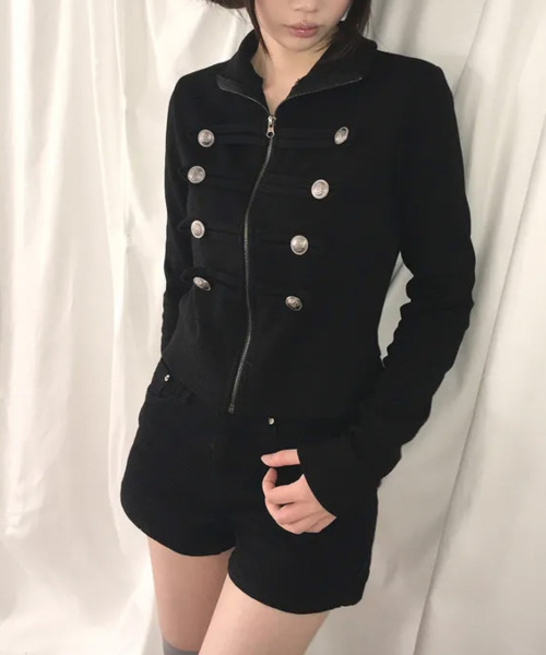 VIVID LADY(ビビッドレディー)の「アンティークボタン ナポレオンショートジャケット(ブルゾン・レディース・ブラック/グレー・FREE)」の20枚目の写真