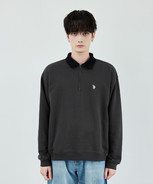 U.S. POLO ASSN.(ユーエスポロアッスン)の「U.S. POLO ASSN. / 裏毛ハーフジップポロスウェット(スウェット・メンズ・ダークブラウン/ブラック/ダークネイビー/チャコール・S/XL/L/M)」の7枚目の写真