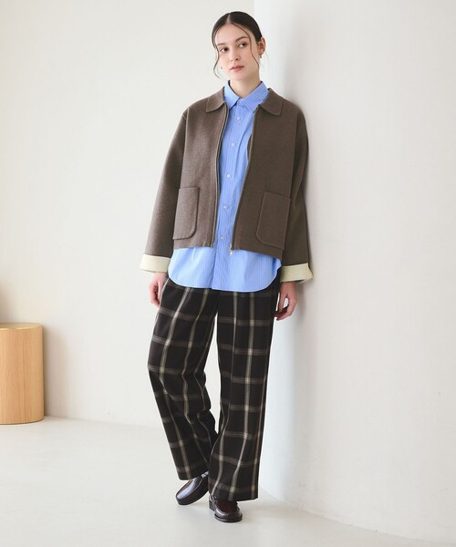BEAUTY&YOUTH UNITED ARROWS(ビューティーアンドユースユナイテッドアローズ)の「【WEB限定 Wardrobe DAILY MINIMAL】バイカラー ジップ カーディガン(カーディガン/ボレロ・レディース・ブラック/ダークブラウン/ナチュラル・FREE)」の7枚目の写真