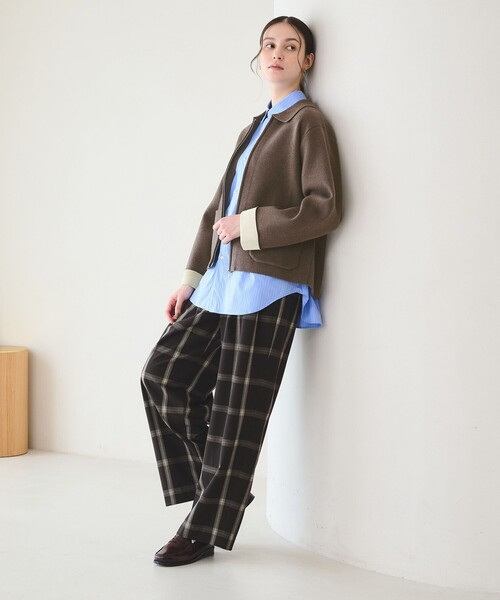 BEAUTY&YOUTH UNITED ARROWS(ビューティーアンドユースユナイテッドアローズ)の「【WEB限定 Wardrobe DAILY MINIMAL】バイカラー ジップ カーディガン(カーディガン/ボレロ・レディース・ブラック/ダークブラウン/ナチュラル・FREE)」の8枚目の写真