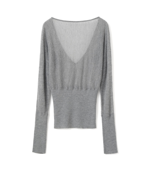 MILLO WOMEN（ミロウーマン）の「シアーディープVネックニット[グレー]（ニット/セーター・レディース・その他・ONE SIZE）」の5枚目の写真