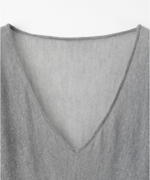 MILLO WOMEN（ミロウーマン）の「シアーディープVネックニット[グレー]（ニット/セーター・レディース・その他・ONE SIZE）」の6枚目の写真