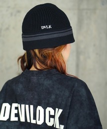 DEVILOCK（デビロック）の「DEVILOCK DVLK EMBROIDERY LINE KNIT BUCKET HAT（ニットキャップ/ビーニー）」
