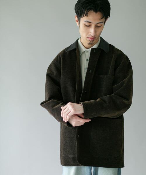 URBAN RESEARCH DOORS(アーバンリサーチドアーズ)の「インディゴモール ミドルワークジャケット(カバーオール・メンズ・オリーブ/ネイビー・LARGE/MEDIUM)」の3枚目の写真