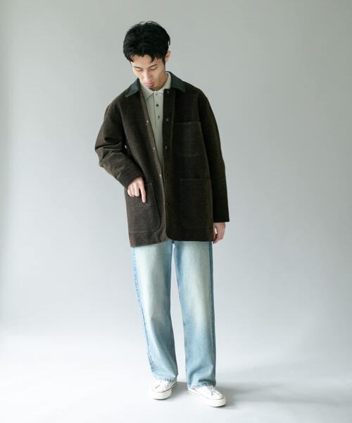 URBAN RESEARCH DOORS(アーバンリサーチドアーズ)の「インディゴモール ミドルワークジャケット(カバーオール・メンズ・オリーブ/ネイビー・LARGE/MEDIUM)」の7枚目の写真
