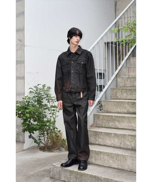 YOUCHE PRET A PORTER(ユッシュプレタポルテ)の「SI ハンドコート加工 ストレートデニム バーントブラック(デニムパンツ・メンズ・その他・MEDIUM/LARGE)」の11枚目の写真