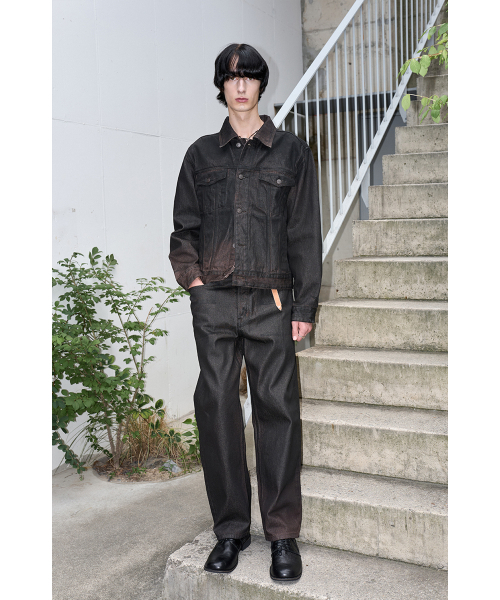 YOUCHE PRET A PORTER(ユッシュプレタポルテ)の「SI ハンドコート加工 ストレートデニム バーントブラック(デニムパンツ・メンズ・その他・MEDIUM/LARGE)」の12枚目の写真