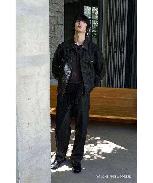 YOUCHE PRET A PORTER(ユッシュプレタポルテ)の「SI ハンドコート加工 ストレートデニム バーントブラック(デニムパンツ・メンズ・その他・MEDIUM/LARGE)」の13枚目の写真