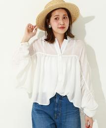 Another Edition | KiiRAジョーゼットシャツ/KiiRA GATHRED SHT(シャツ/ブラウス)