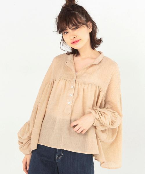 Another Edition（アナザーエディション）の「KiiRAジョーゼットシャツ/KiiRA GATHRED SHT◆（シャツ/ブラウス・レディース・ホワイト/レッド/ベージュ・FREE）」の15枚目の写真